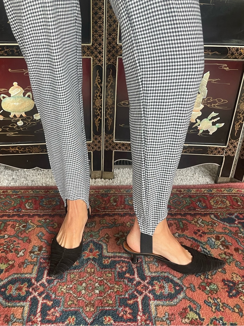80s Guess gingham stirrup pants
